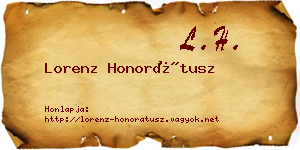Lorenz Honorátusz névjegykártya